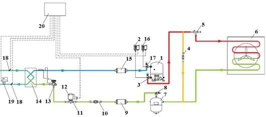 Cхема теплообменника (испарителя) чиллера
