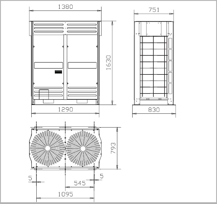 Габаритные размеры наружного блока