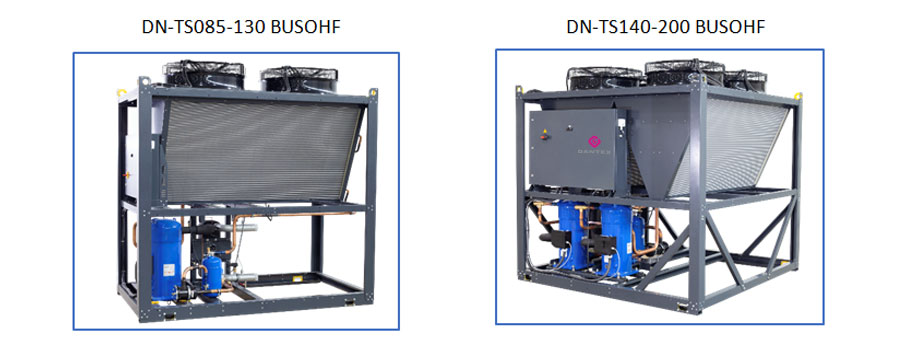 Типоразмеры модульных чиллеров Dantex
